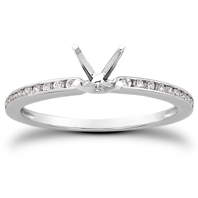 Channel Set Petite Diamond Engagement Ring (0.18 t.c.w.) - view 23