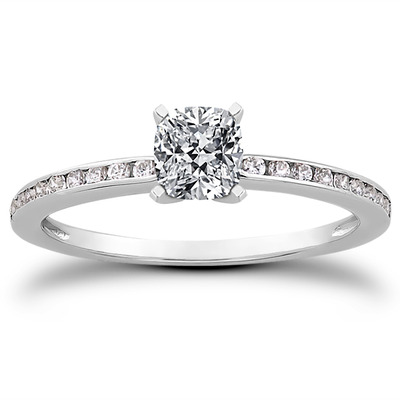 Channel Set Petite Diamond Engagement Ring (0.18 t.c.w.) - view 22