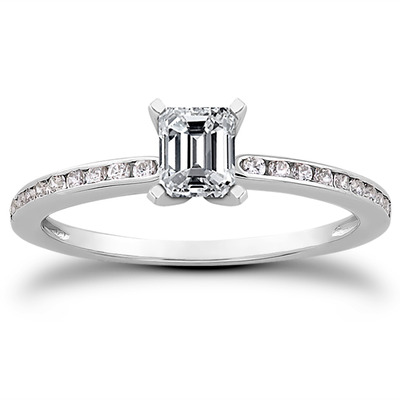 Channel Set Petite Diamond Engagement Ring (0.18 t.c.w.) - view 21