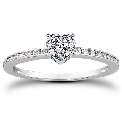 Channel Set Petite Diamond Engagement Ring (0.18 t.c.w.) - view 20