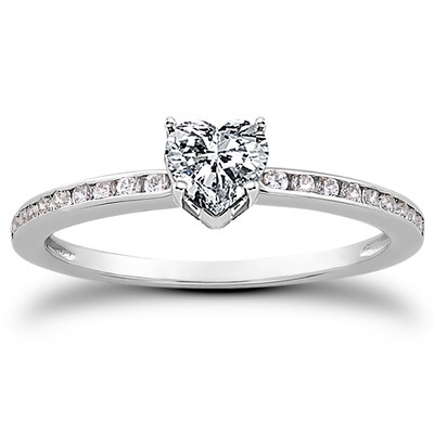 Channel Set Petite Diamond Engagement Ring (0.18 t.c.w.) - view 20 of 28