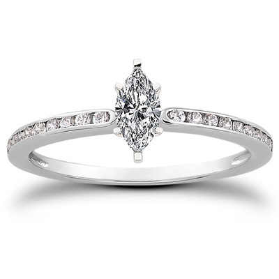 Channel Set Petite Diamond Engagement Ring (0.18 t.c.w.) - view 19