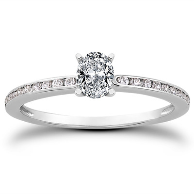 Channel Set Petite Diamond Engagement Ring (0.18 t.c.w.) - view 18