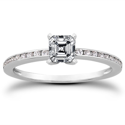 Channel Set Petite Diamond Engagement Ring (0.18 t.c.w.) - view 13