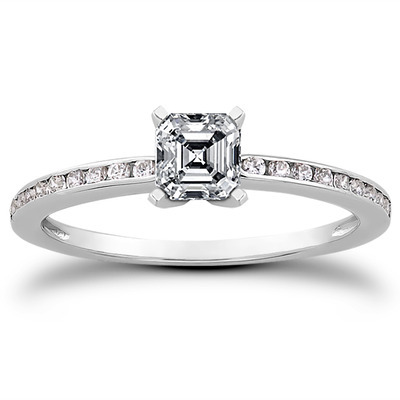 Channel Set Petite Diamond Engagement Ring (0.18 t.c.w.) - view 13 of 28