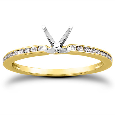 Channel Set Petite Diamond Engagement Ring (0.18 t.c.w.) - view 12