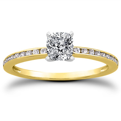 Channel Set Petite Diamond Engagement Ring (0.18 t.c.w.) - view 11