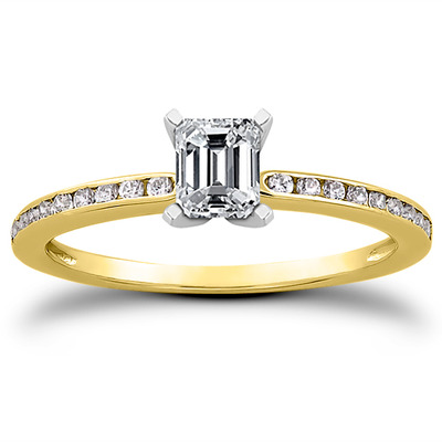 Channel Set Petite Diamond Engagement Ring (0.18 t.c.w.) - view 10