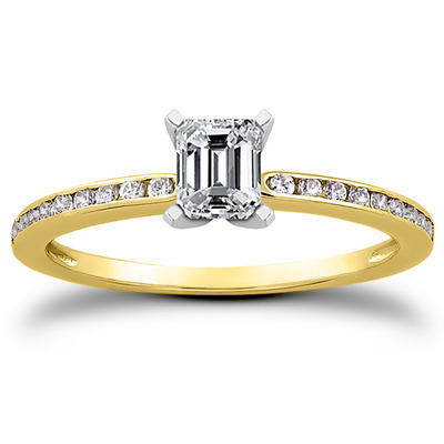 Channel Set Petite Diamond Engagement Ring (0.18 t.c.w.) - view 10 of 28