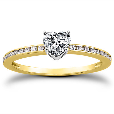 Channel Set Petite Diamond Engagement Ring (0.18 t.c.w.) - view 9