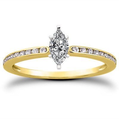 Channel Set Petite Diamond Engagement Ring (0.18 t.c.w.) - view 8