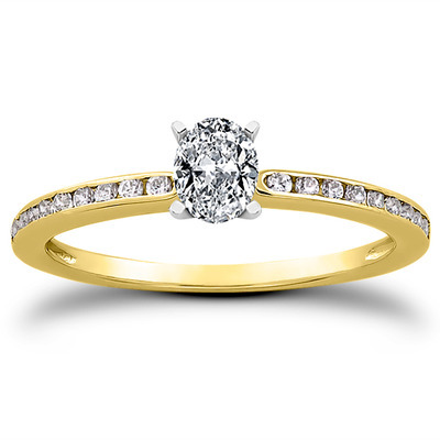 Channel Set Petite Diamond Engagement Ring (0.18 t.c.w.) - view 7 of 28