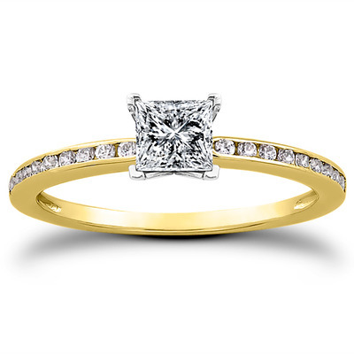 Channel Set Petite Diamond Engagement Ring (0.18 t.c.w.) - view 5 of 28