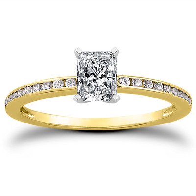 Channel Set Petite Diamond Engagement Ring (0.18 t.c.w.) - view 4