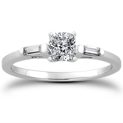 Three Stone Baguette Diamond Engagement Ring (0.12 t.c.w.) - view 22