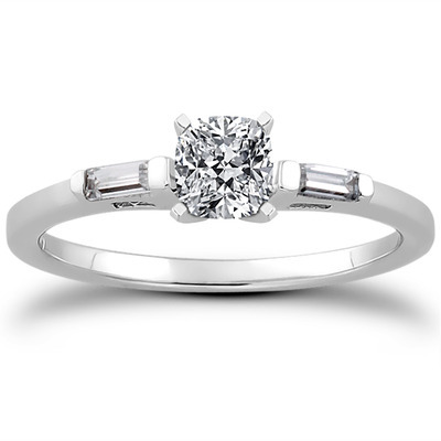 Three Stone Baguette Diamond Engagement Ring (0.12 t.c.w.) - view 22 of 28