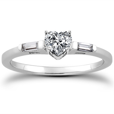 Three Stone Baguette Diamond Engagement Ring (0.12 t.c.w.) - view 20