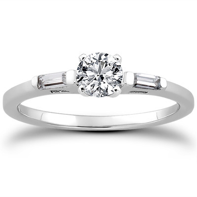 Three Stone Baguette Diamond Engagement Ring (0.12 t.c.w.) - view 14 of 28