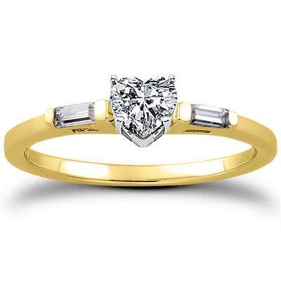 Three Stone Baguette Diamond Engagement Ring (0.12 t.c.w.) - view 9