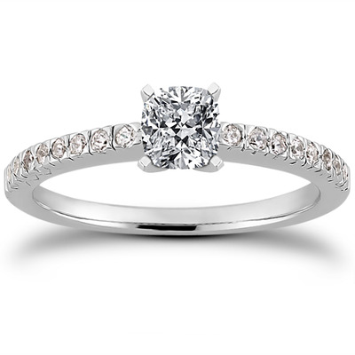 Diamond Accented Petite Engagement Ring (0.16 t.c.w.) - view 22