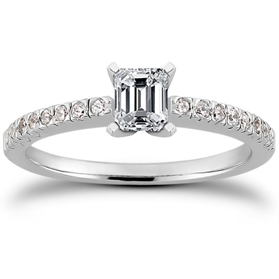 Diamond Accented Petite Engagement Ring (0.16 t.c.w.) - view 21