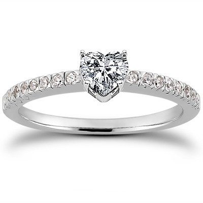 Diamond Accented Petite Engagement Ring (0.16 t.c.w.) - view 20