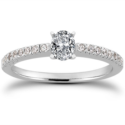 Diamond Accented Petite Engagement Ring (0.16 t.c.w.) - view 18 of 28