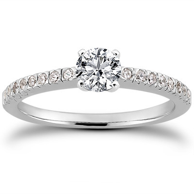 Diamond Accented Petite Engagement Ring (0.16 t.c.w.) - view 14 of 28