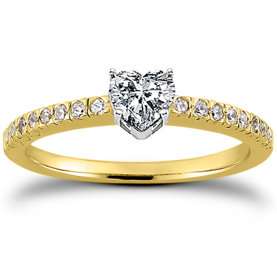 Diamond Accented Petite Engagement Ring (0.16 t.c.w.) - view 9