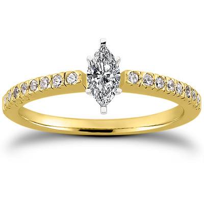 Diamond Accented Petite Engagement Ring (0.16 t.c.w.) - view 8