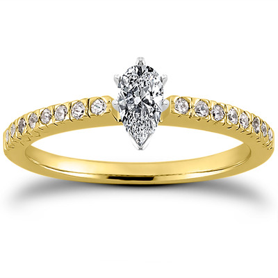 Diamond Accented Petite Engagement Ring (0.16 t.c.w.) - view 6