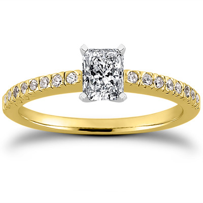 Diamond Accented Petite Engagement Ring (0.16 t.c.w.) - view 4