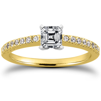 Diamond Accented Petite Engagement Ring (0.16 t.c.w.) - view 2