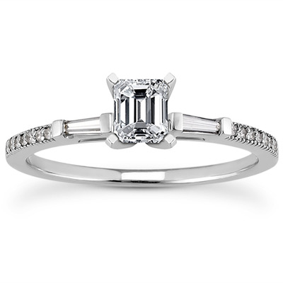 Multi Shape Pave Set Diamond Engagement Ring (0.15 ct. t.w.) - view 21