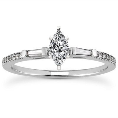 Multi Shape Pave Set Diamond Engagement Ring (0.15 ct. t.w.) - view 19