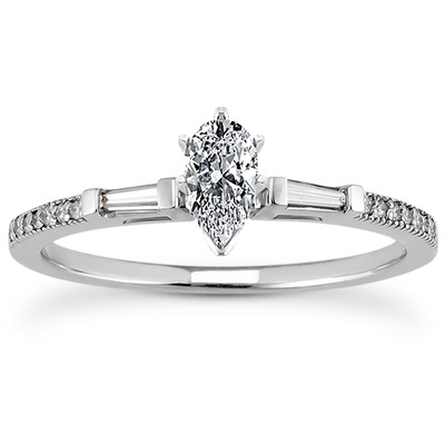 Multi Shape Pave Set Diamond Engagement Ring (0.15 ct. t.w.) - view 17