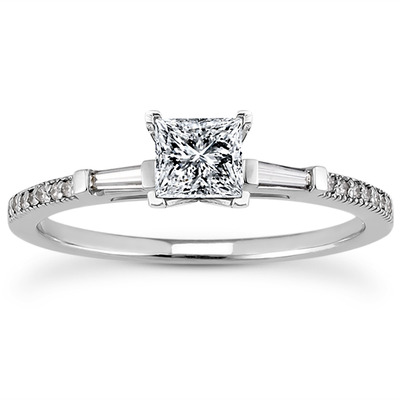 Multi Shape Pave Set Diamond Engagement Ring (0.15 ct. t.w.) - view 16