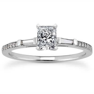 Multi Shape Pave Set Diamond Engagement Ring (0.15 ct. t.w.) - view 1