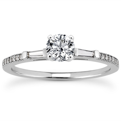 Multi Shape Pave Set Diamond Engagement Ring (0.15 ct. t.w.) - view 14