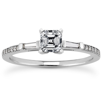 Multi Shape Pave Set Diamond Engagement Ring (0.15 ct. t.w.) - view 13