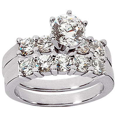 1.50 CT Round Cut Prong Set Diamond Bridal Ring - view 2