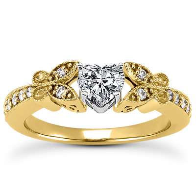 Pave Set Mill Grained Edge Engagement  Ring (0.16 ct. t.w.) - view 12