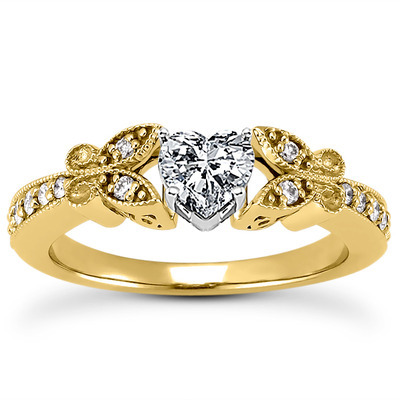 Pave Set Mill Grained Edge Engagement  Ring (0.16 ct. t.w.) - view 12 of 31