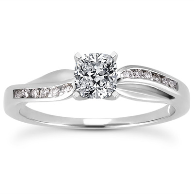 Channel Setting Round Diamond Engagement Ring (0.10 ct. t.w.) - view 23