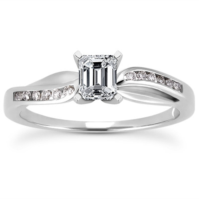 Channel Setting Round Diamond Engagement Ring (0.10 ct. t.w.) - view 22