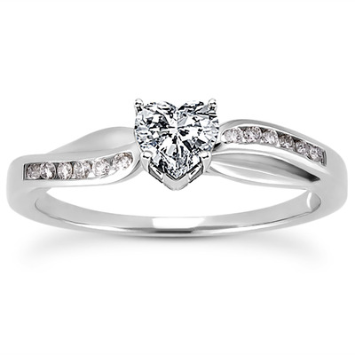 Channel Setting Round Diamond Engagement Ring (0.10 ct. t.w.) - view 21