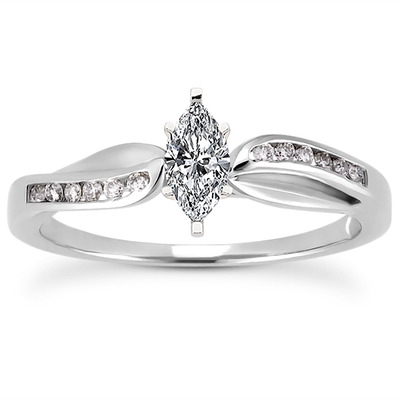 Channel Setting Round Diamond Engagement Ring (0.10 ct. t.w.) - view 20