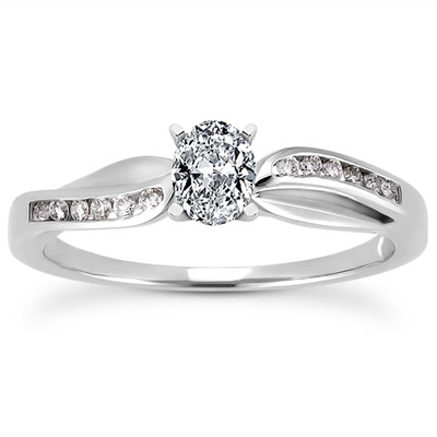 Channel Setting Round Diamond Engagement Ring (0.10 ct. t.w.) - view 19