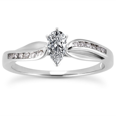 Channel Setting Round Diamond Engagement Ring (0.10 ct. t.w.) - view 18