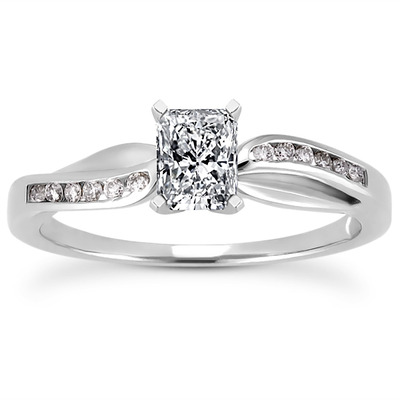 Channel Setting Round Diamond Engagement Ring (0.10 ct. t.w.) - view 1